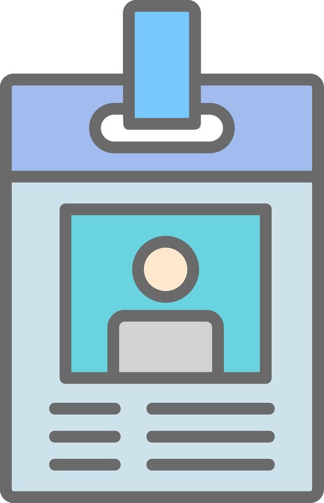 Identity Card Line Filled Light Icon vector