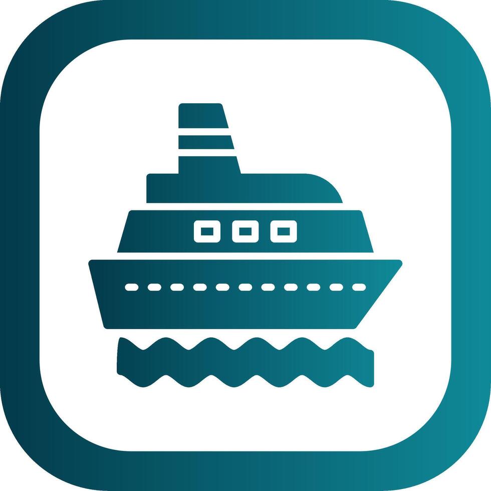 Ship Glyph Gradient Corner Icon vector