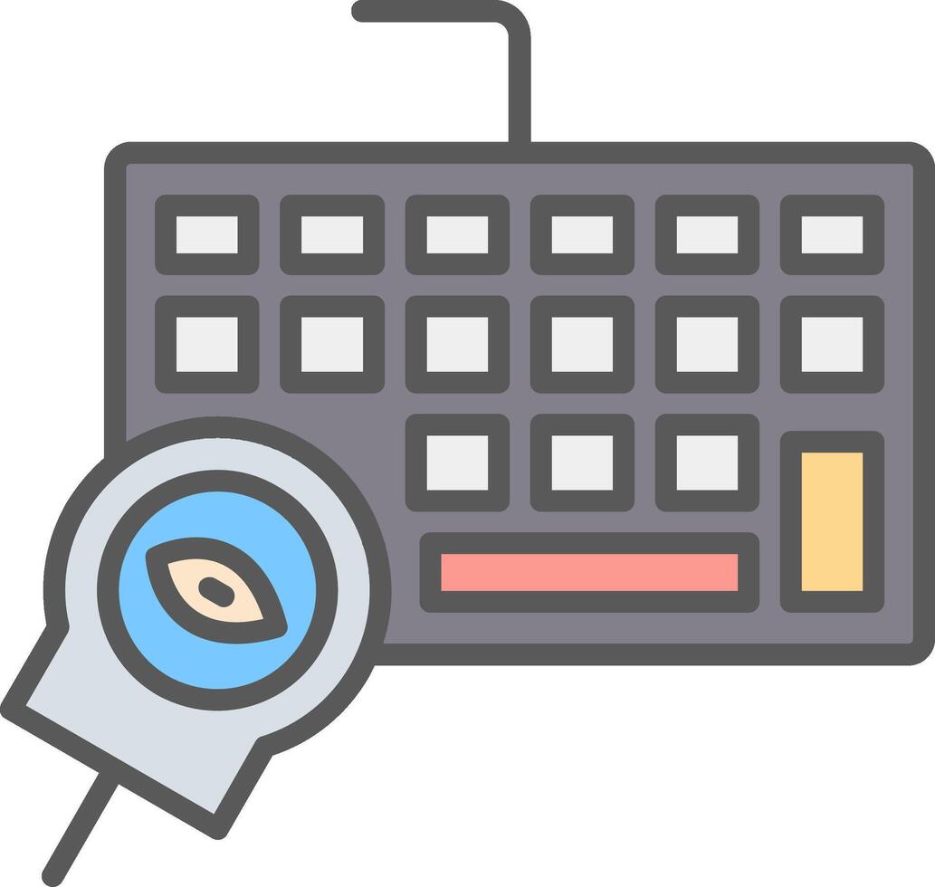 Keyloger Line Filled Light Icon vector