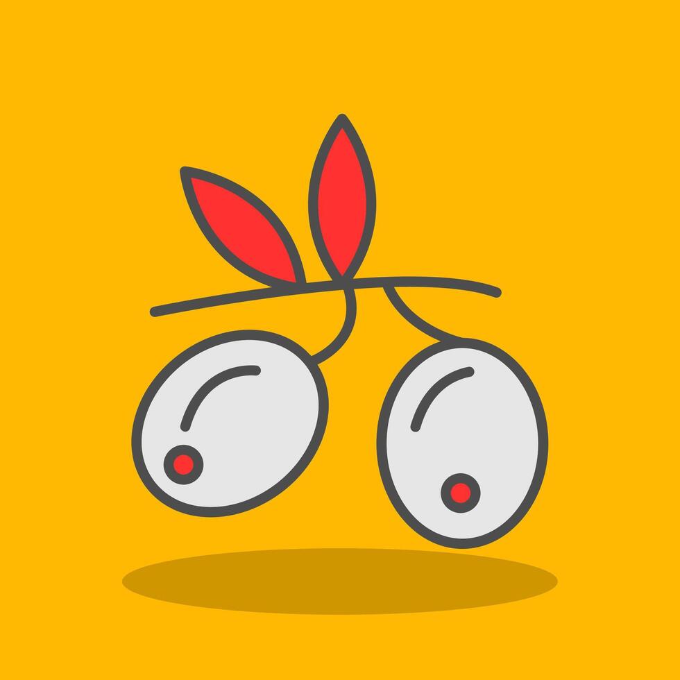 Olives Filled Shadow Icon vector