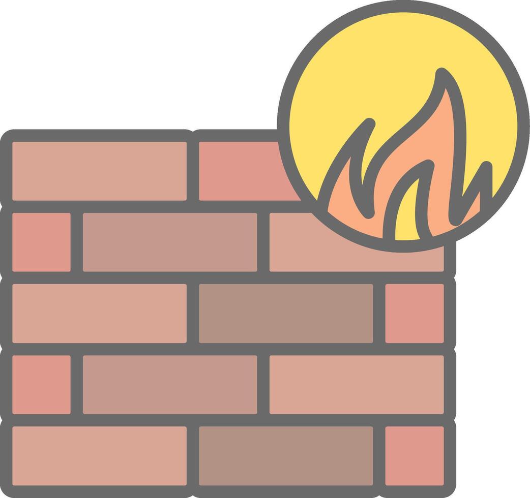Firewall Line Filled Light Icon vector