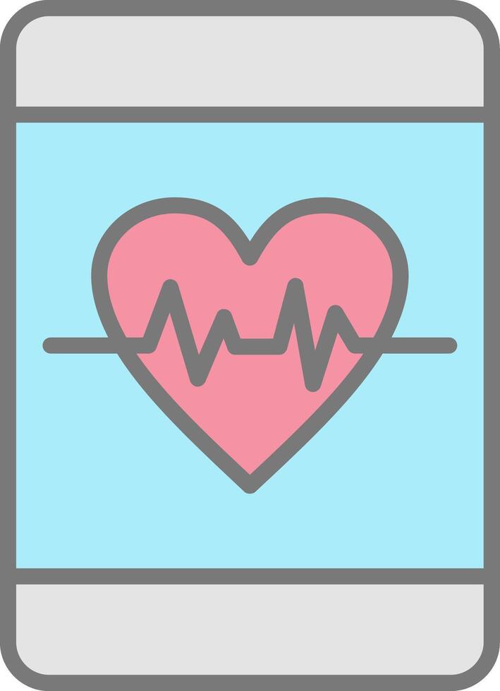Heart Care Line Filled Light Icon vector