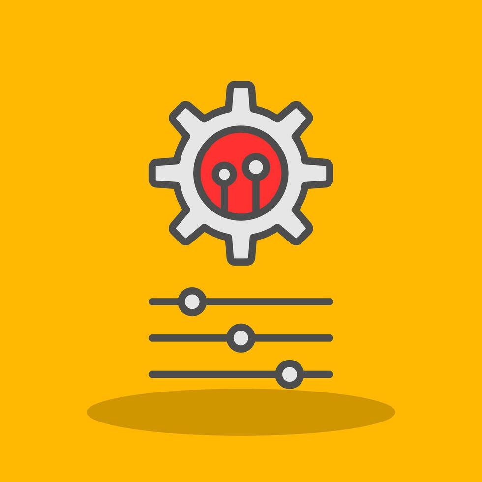 Settings Filled Shadow Icon vector