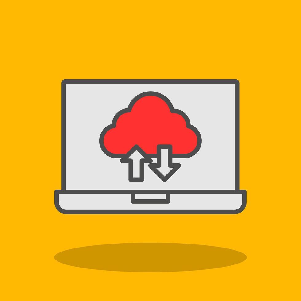 Cloud Computing Filled Shadow Icon vector