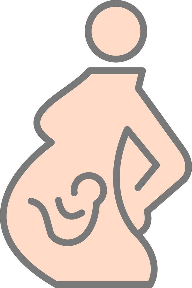 Pregnency Line Filled Light Icon vector