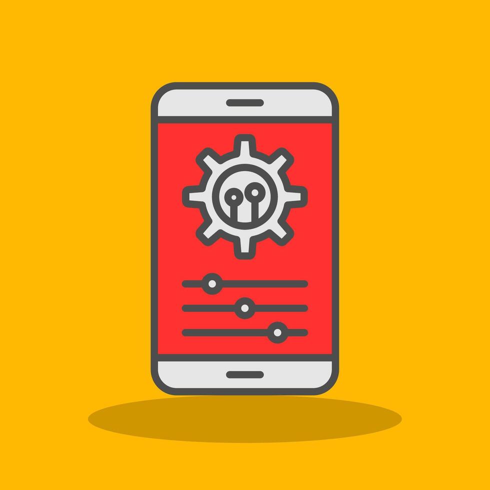 Settings Filled Shadow Icon vector