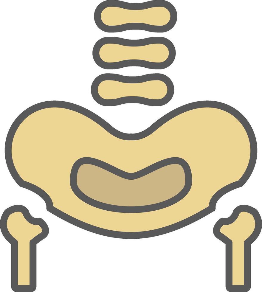 Pelvic Bone Line Filled Light Icon vector
