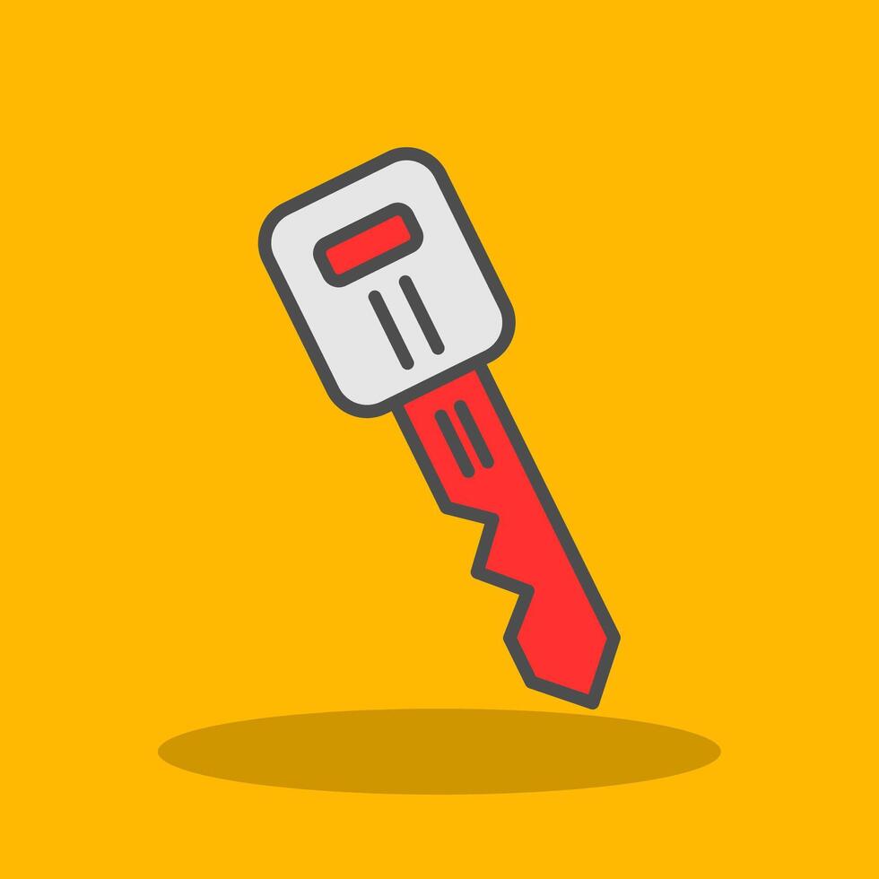 Car Key Filled Shadow Icon vector