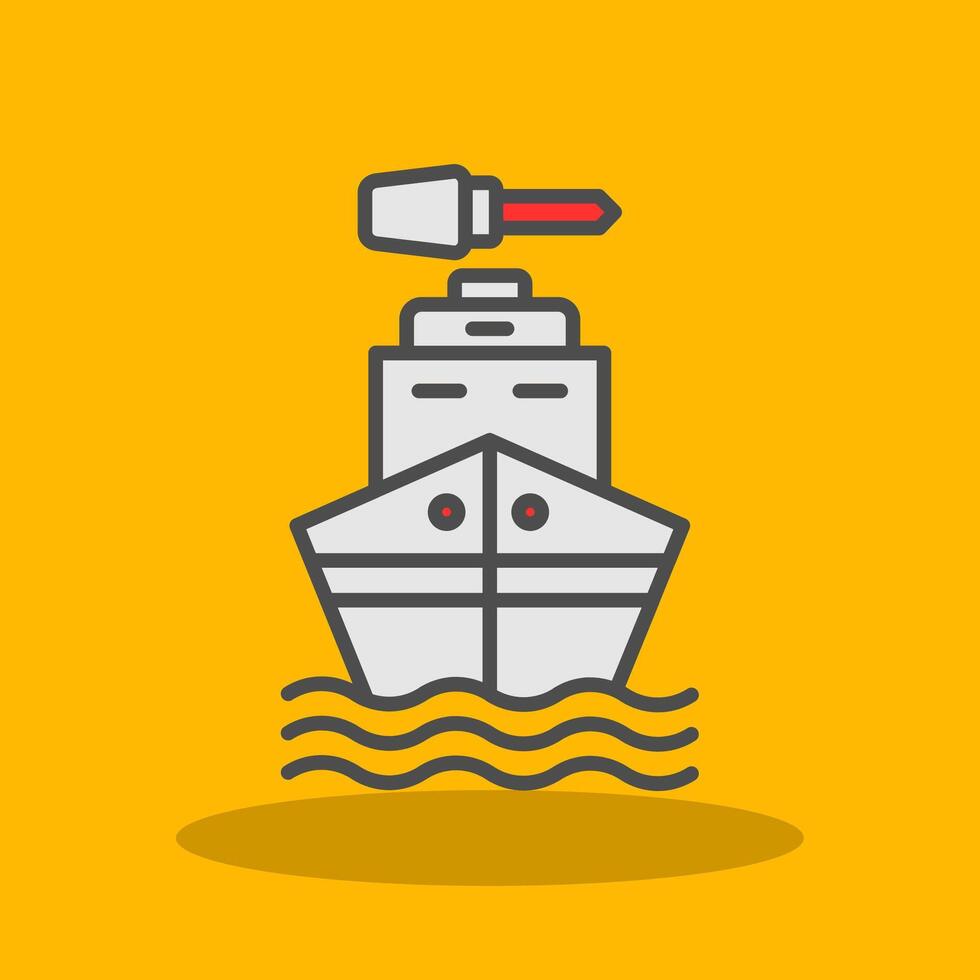 Boat Filled Shadow Icon vector