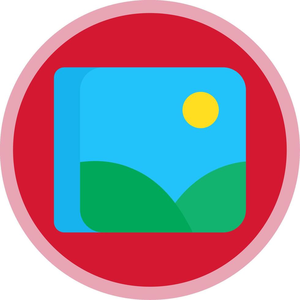 Photos Flat Multi Circle Icon vector