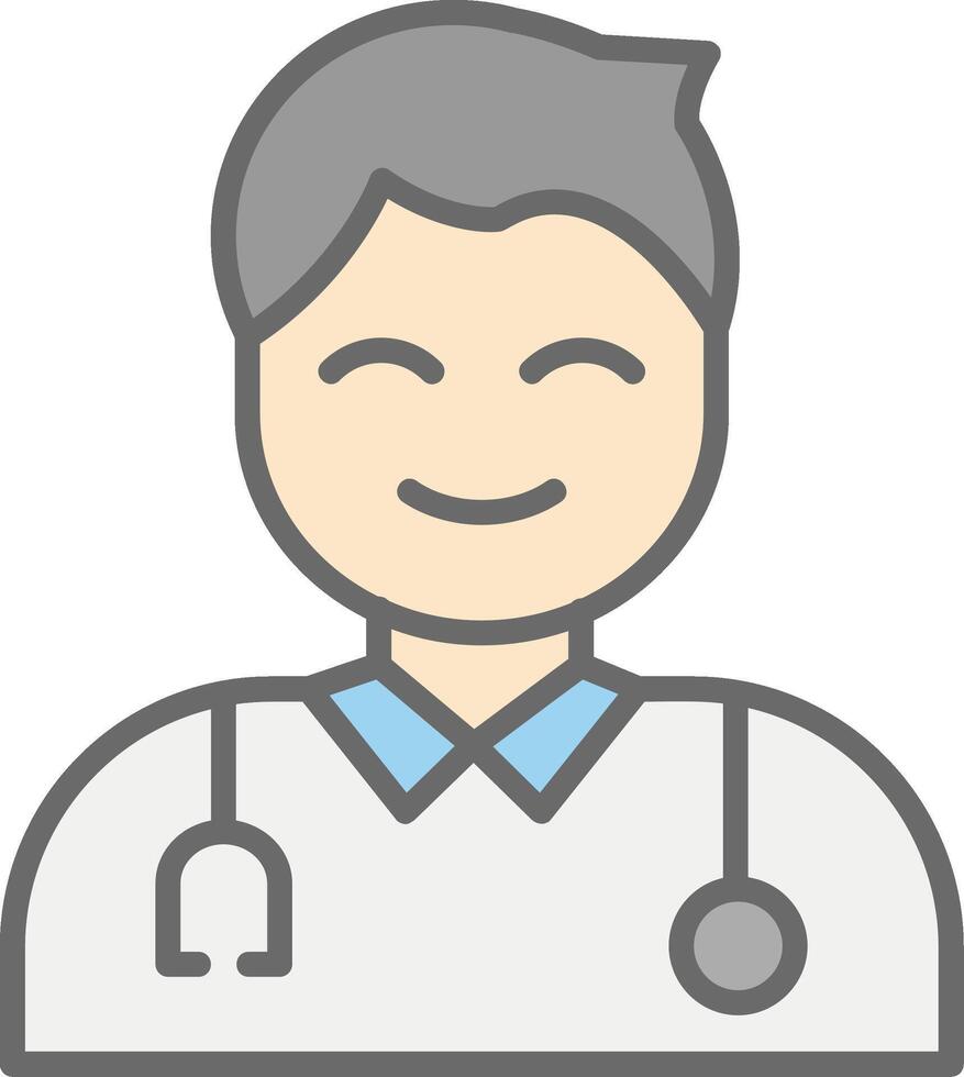 Male Doctor Line Filled Light Icon vector