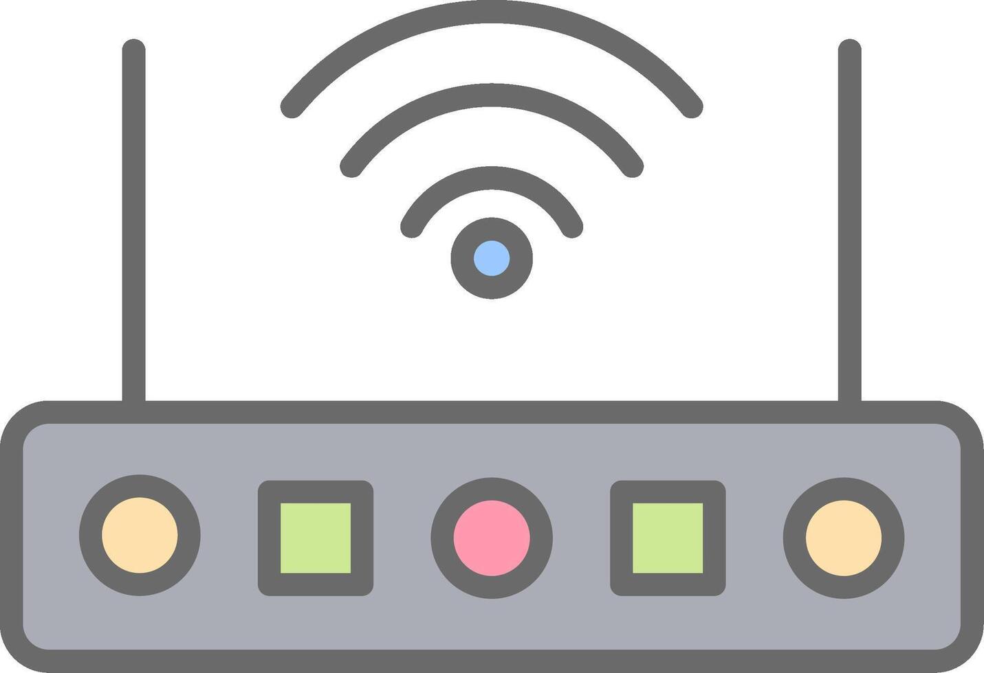 Wifi Router Line Filled Light Icon vector