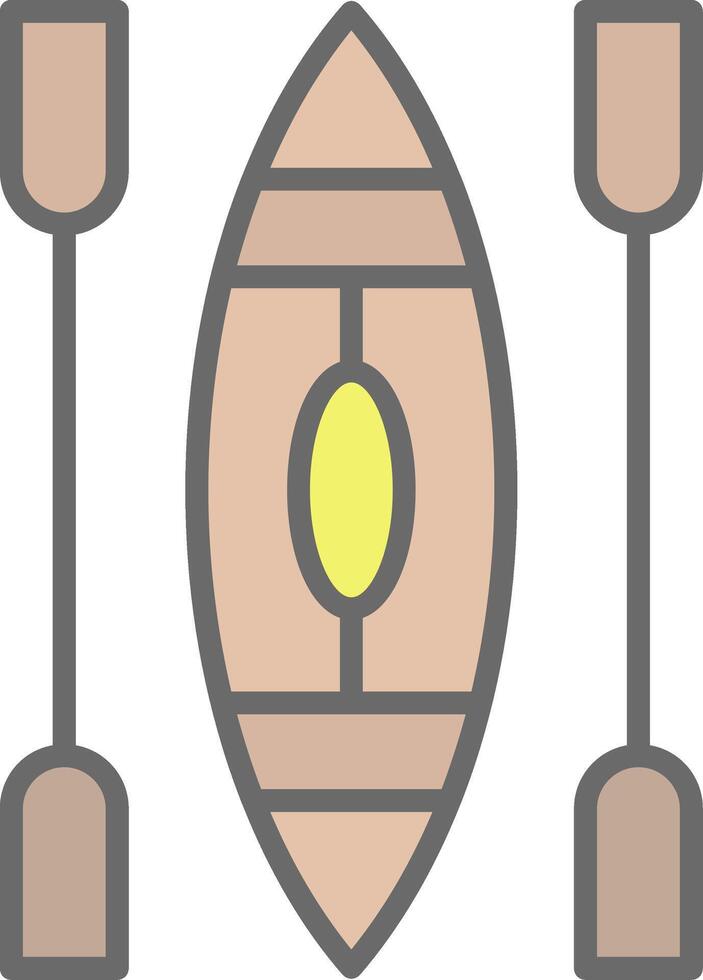Canoe Line Filled Light Icon vector