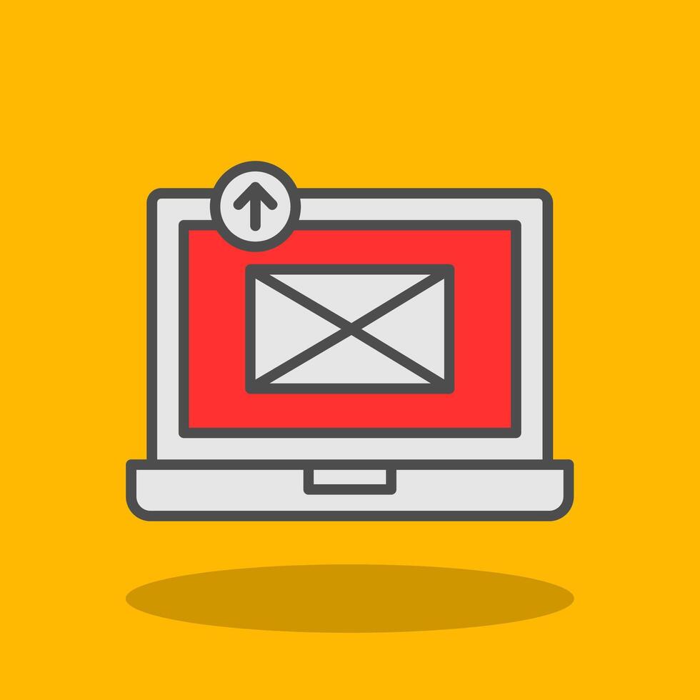 Sending Email Filled Shadow Icon vector