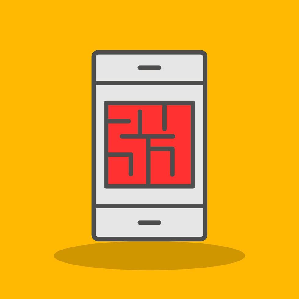 Maze Filled Shadow Icon vector