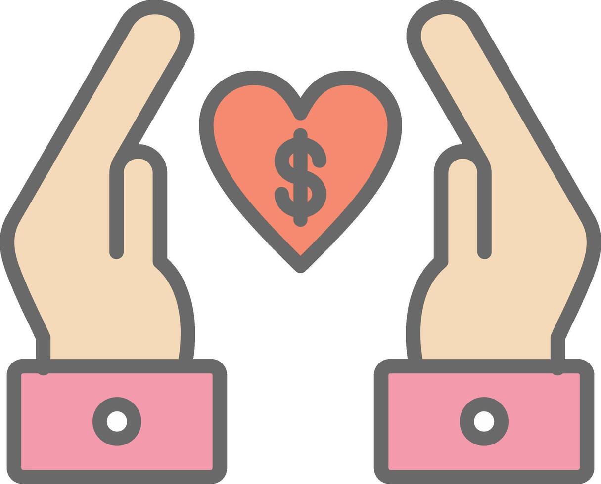 Chrity Donation Line Filled Light Icon vector