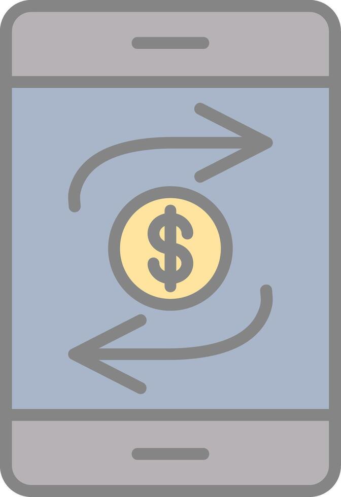Mobile Transaction Line Filled Light Icon vector