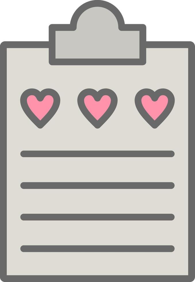Wish List Line Filled Light Icon vector