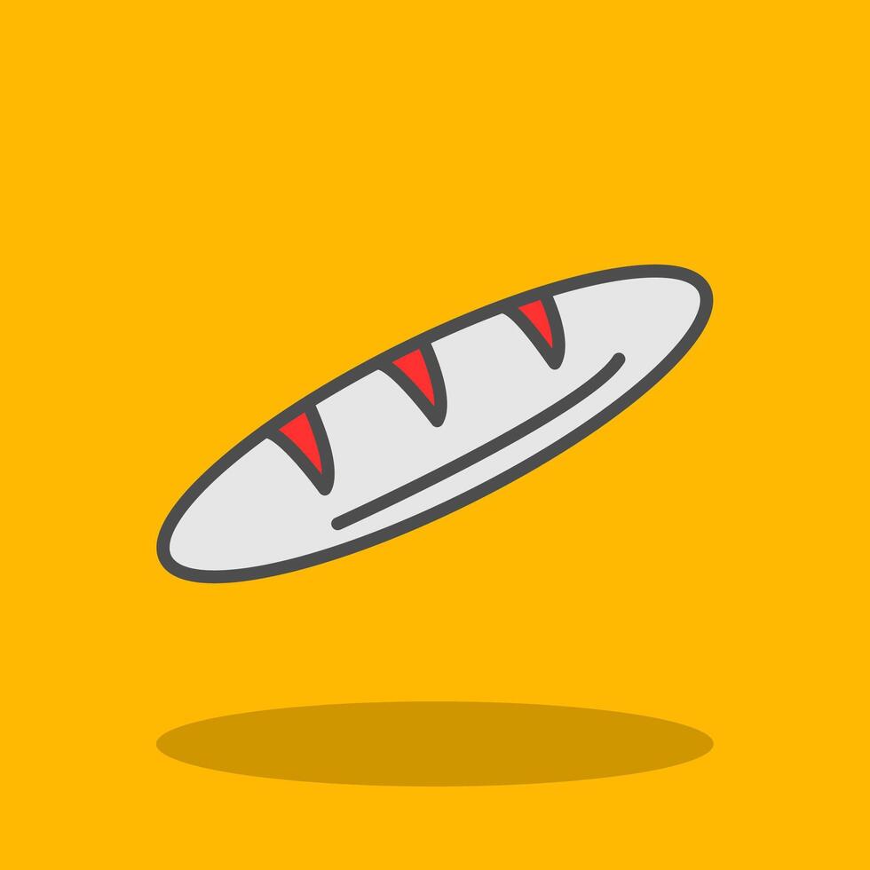 Baguette Filled Shadow Icon vector