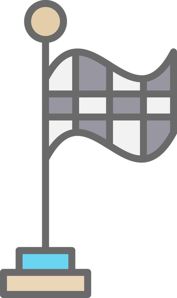 Racing Flag Line Filled Light Icon vector