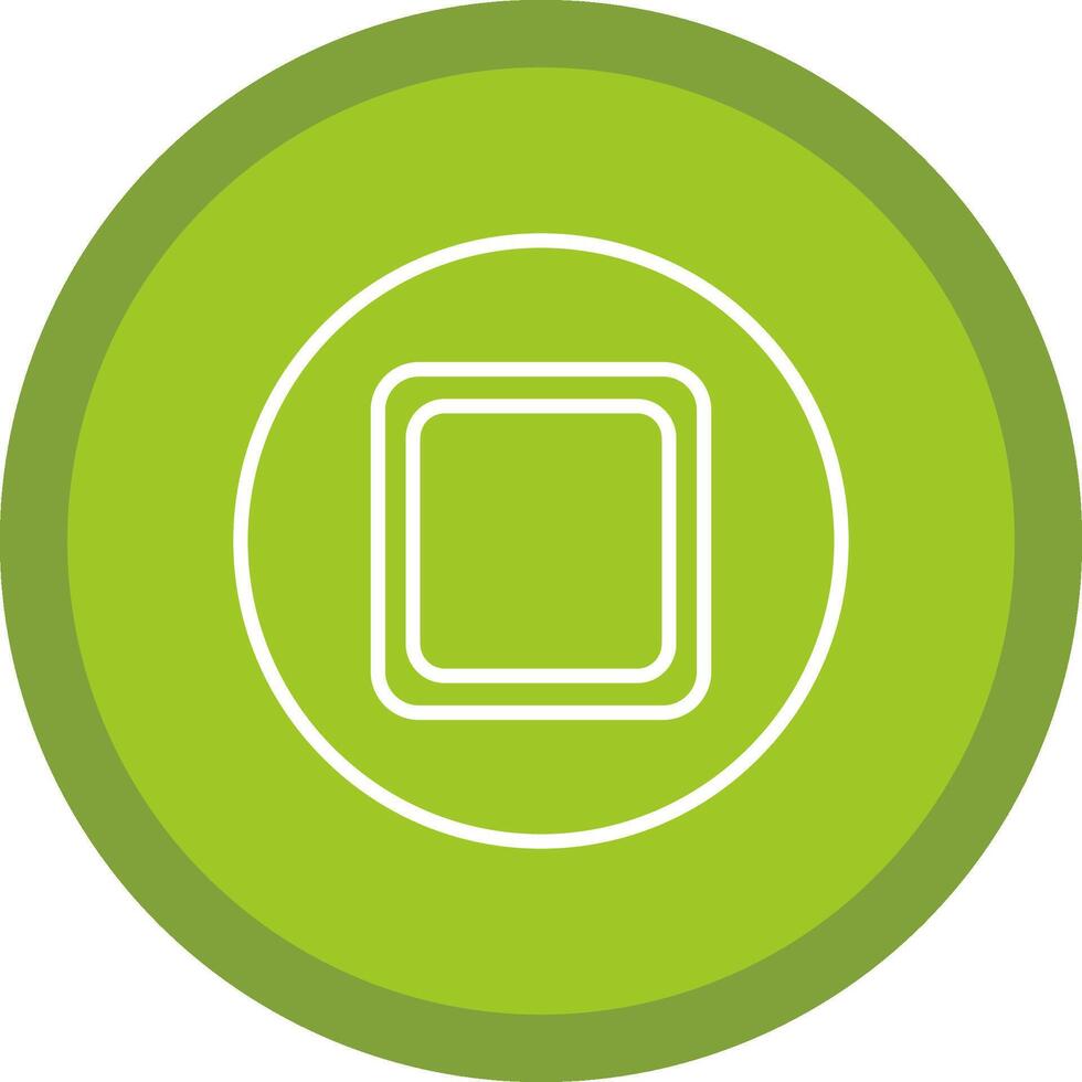 Stop Button Line Multi Circle Icon vector