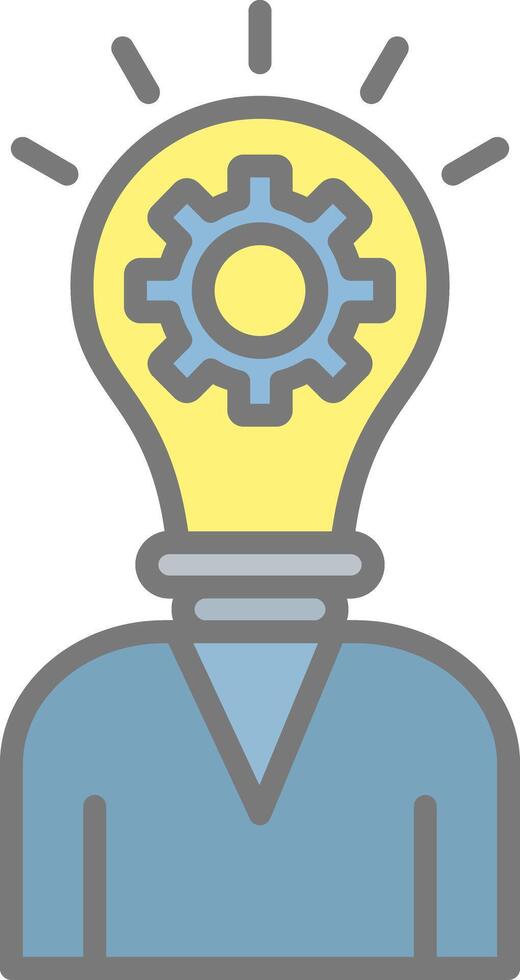 Personal Idea Line Filled Light Icon vector