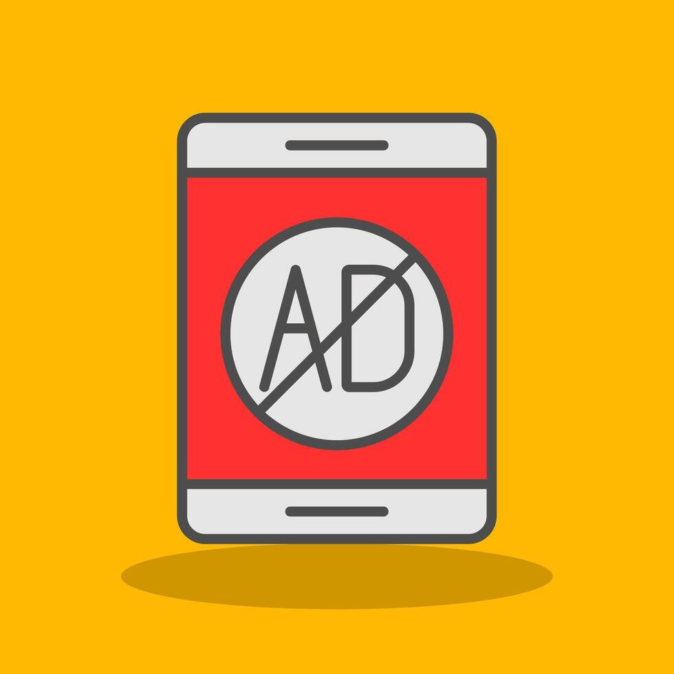 Ad Blocker Filled Shadow Icon vector
