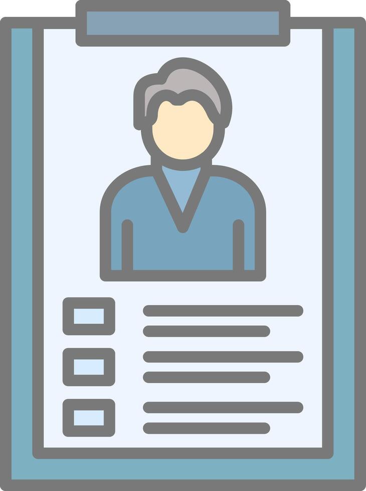 Employee Data Line Filled Light Icon vector