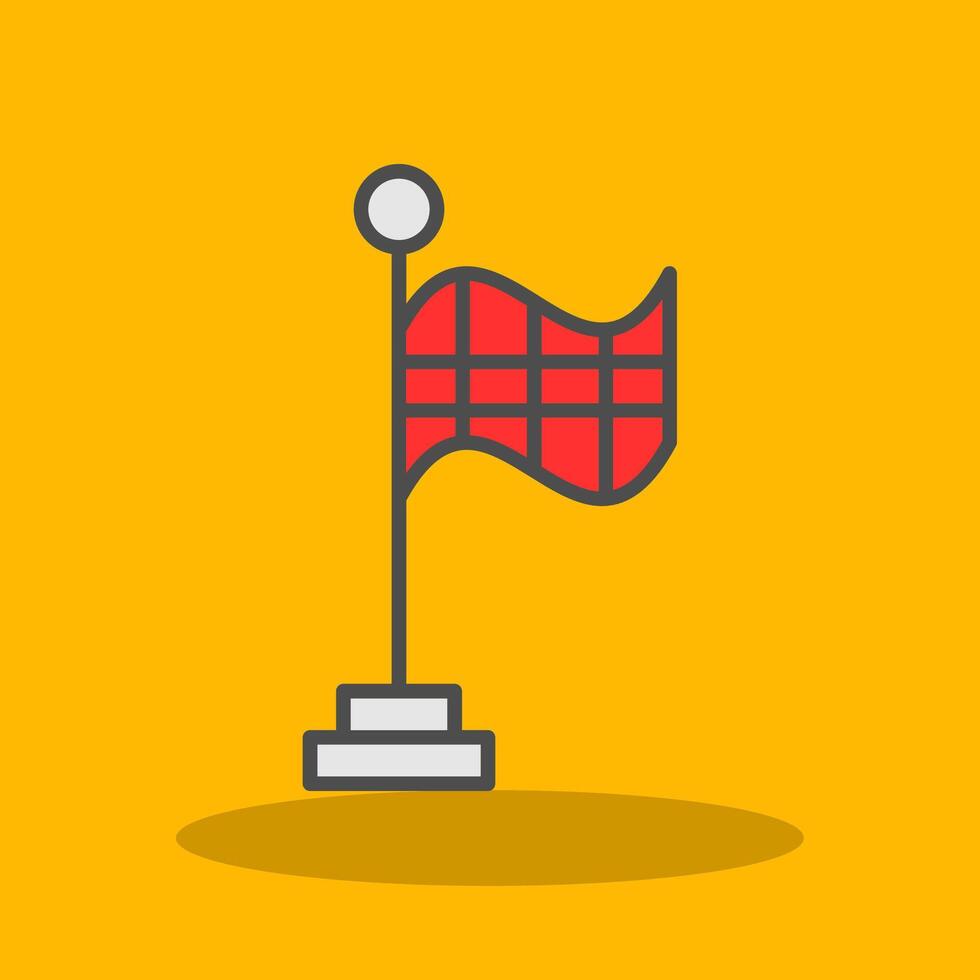Racing Flag Filled Shadow Icon vector