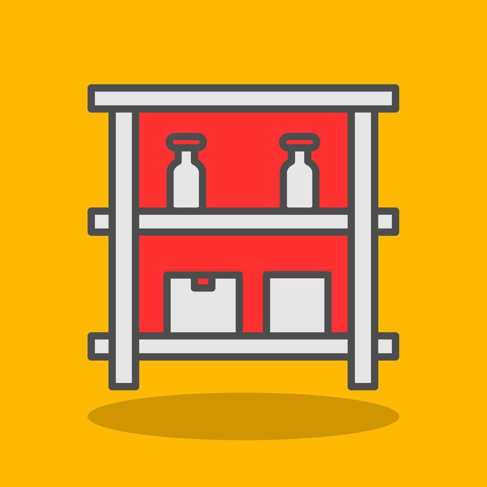 Shelves Filled Shadow Icon vector