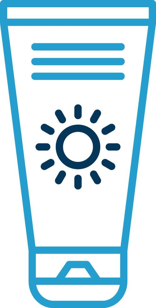 Sun Cream Line Blue Two Color Icon vector