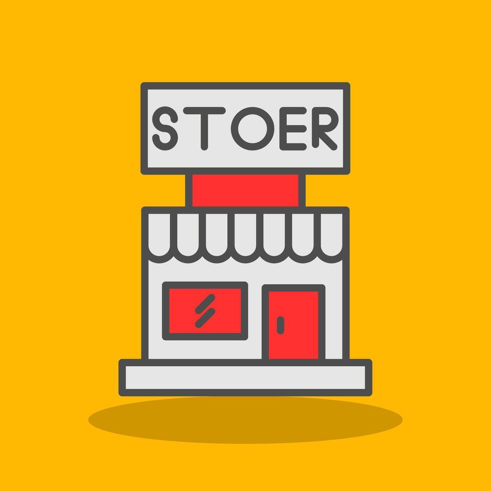 Store Filled Shadow Icon vector