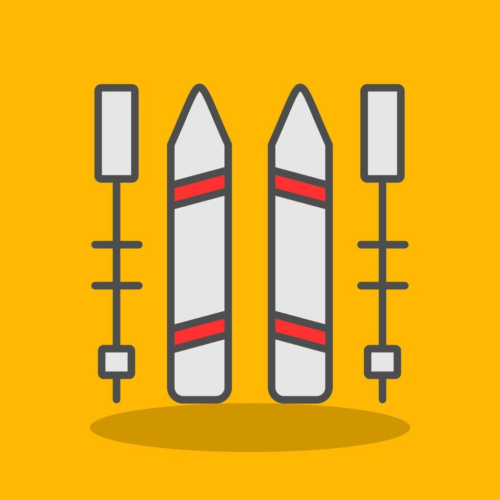 Skiing Filled Shadow Icon vector