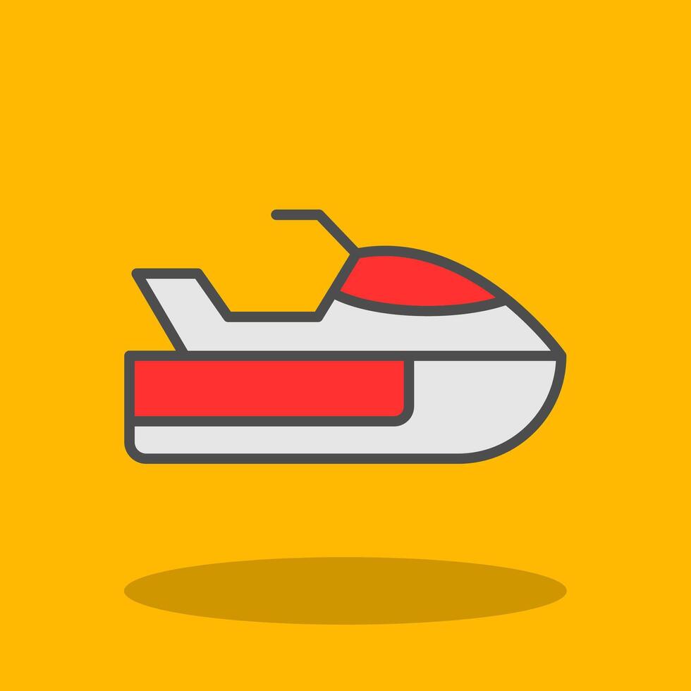 Jet Ski Filled Shadow Icon vector