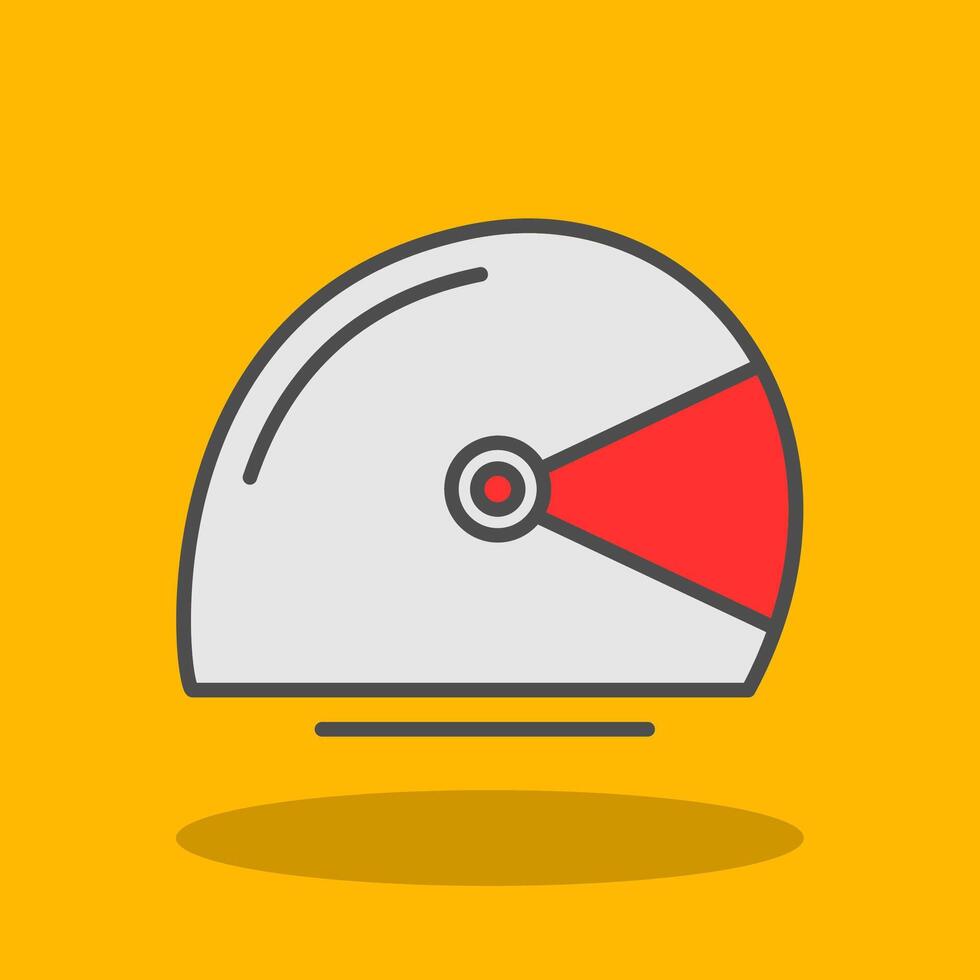 Helmet Filled Shadow Icon vector