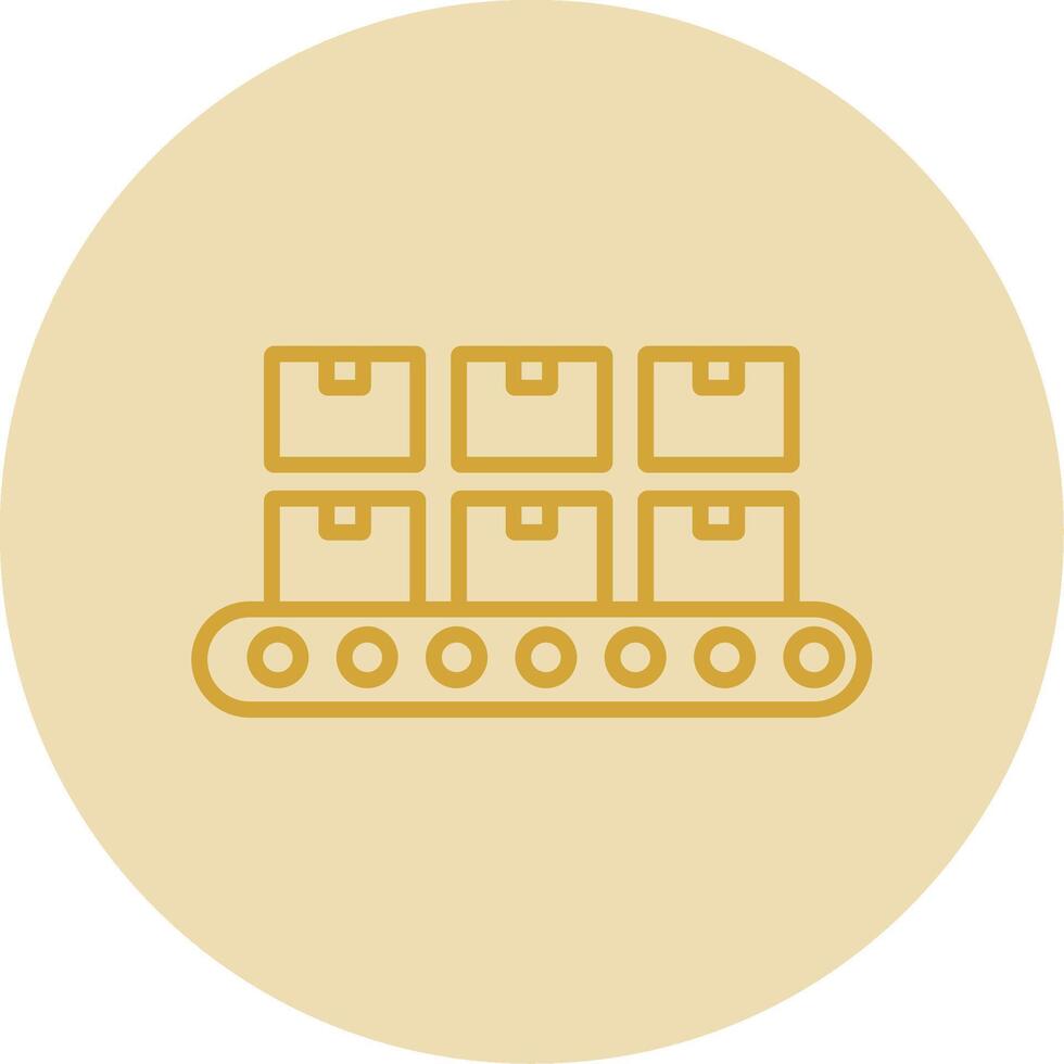 Conveyor Line Yellow Circle Icon vector