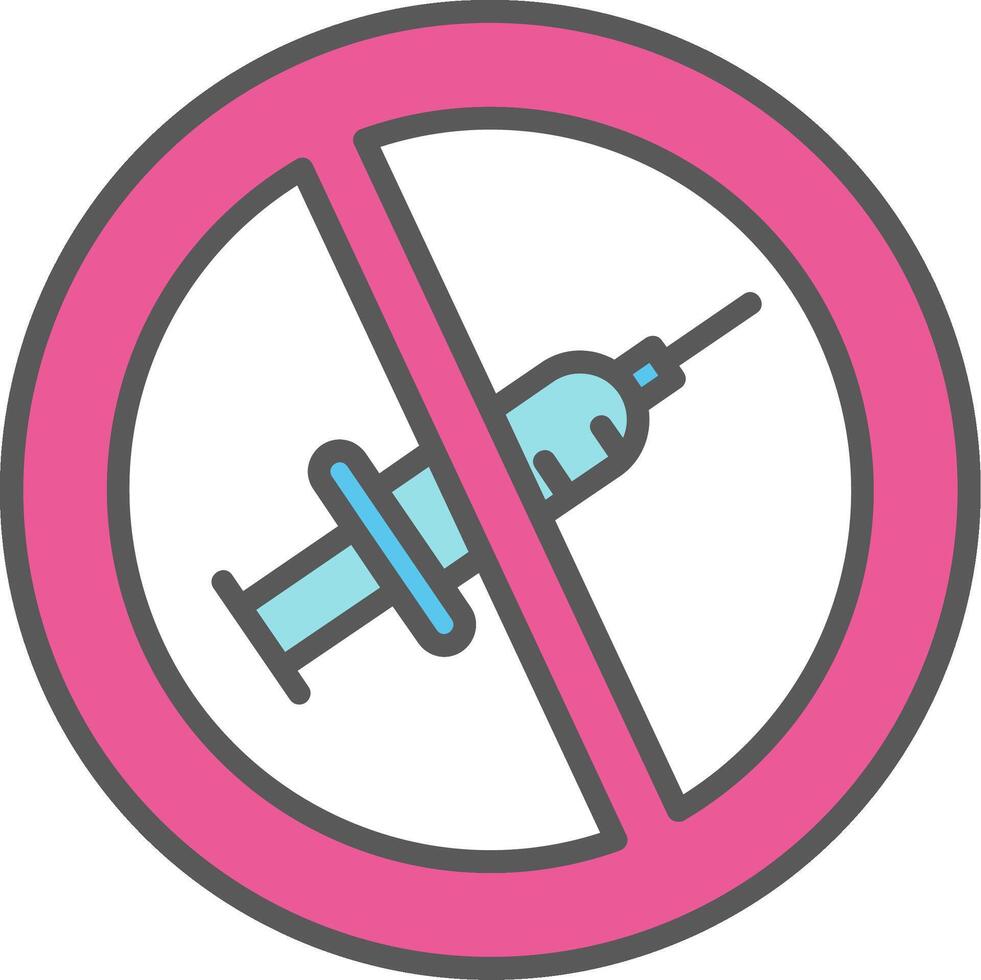 No Needle Line Filled Light Icon vector