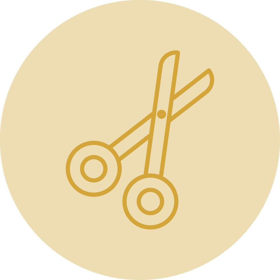 Bandage Scissors Line Yellow Circle Icon vector