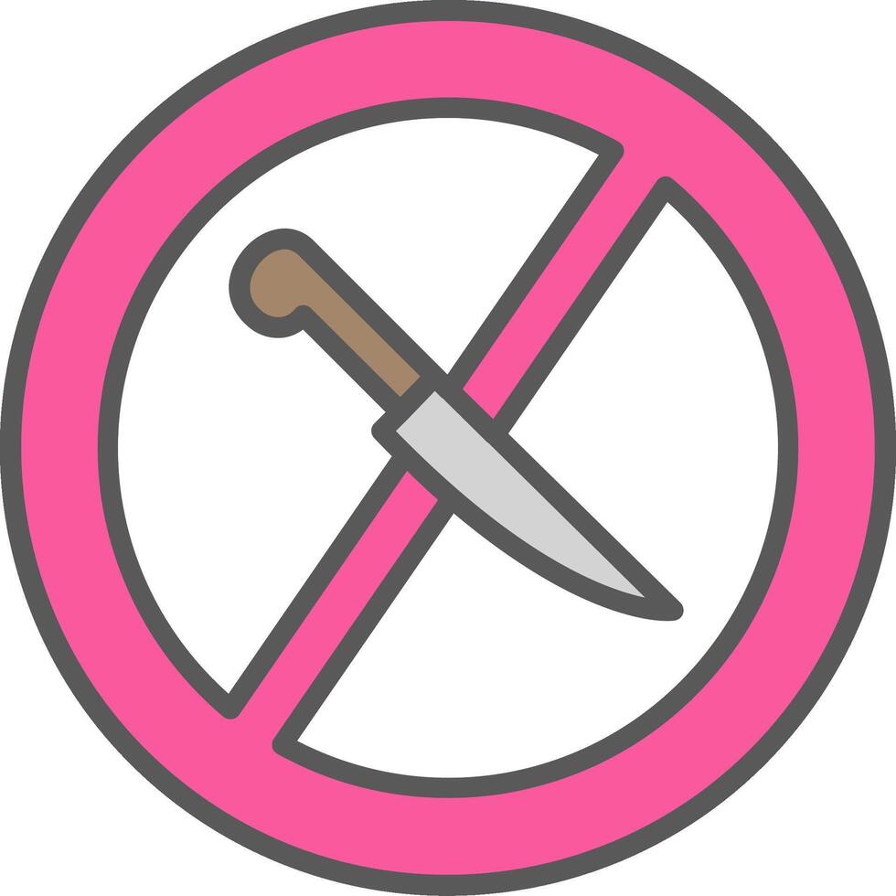 No Knife Line Filled Light Icon vector
