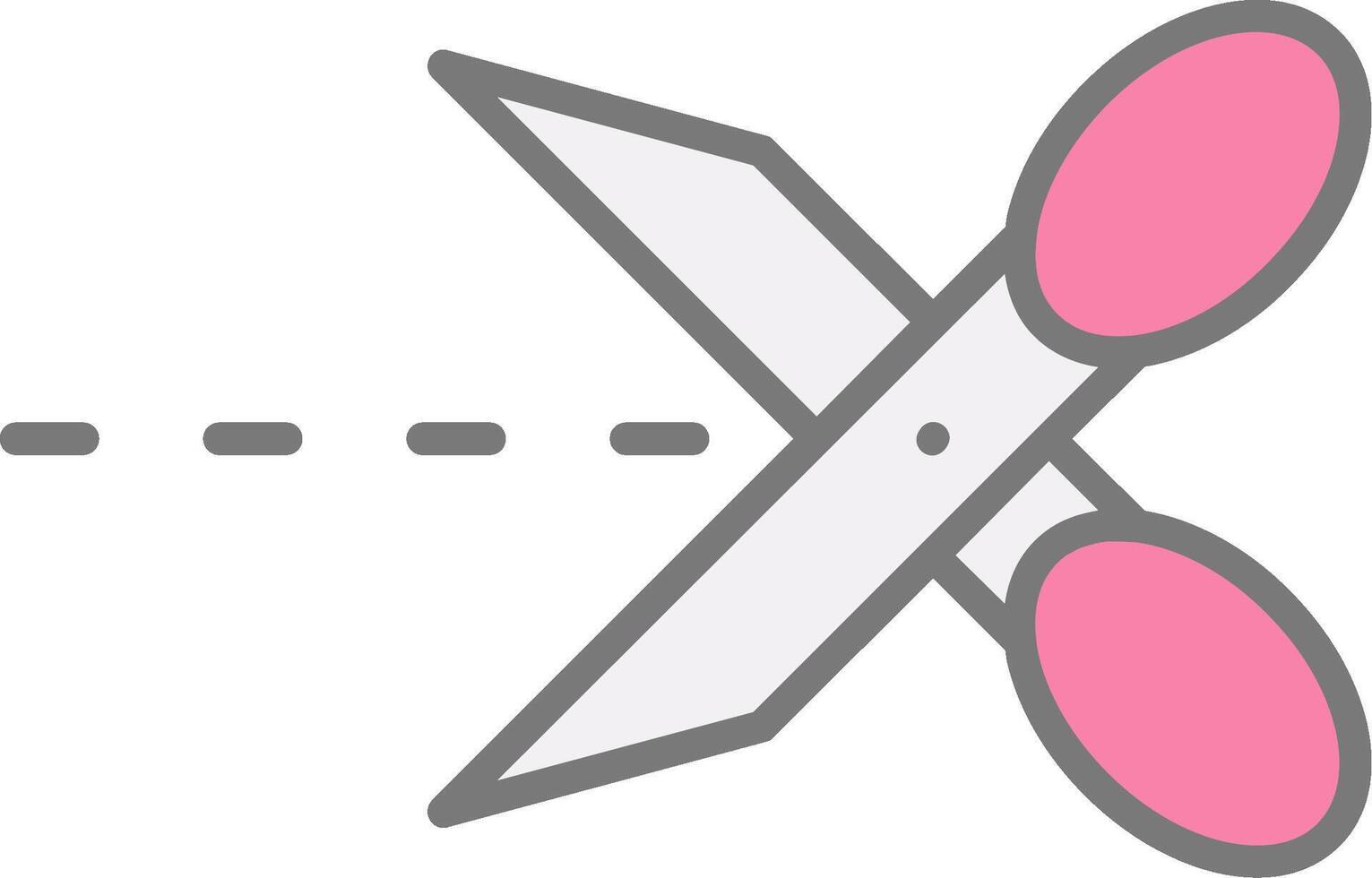 Cut Line Filled Light Icon vector