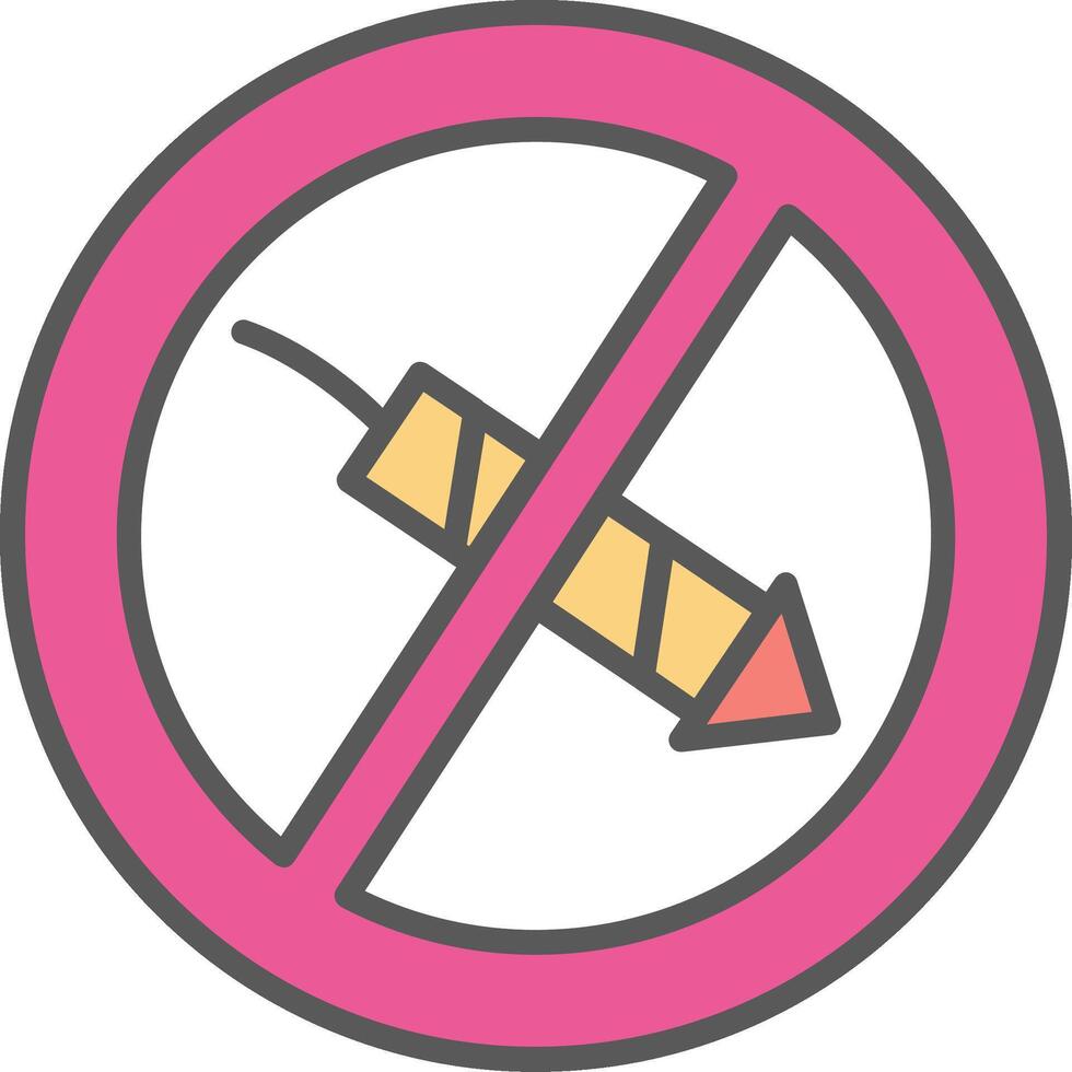 No Firework Line Filled Light Icon vector