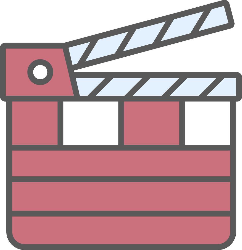 Clapperboard Line Filled Light Icon vector