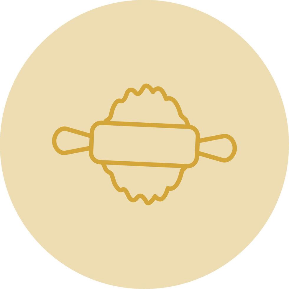 Tortilla Pin Line Yellow Circle Icon vector