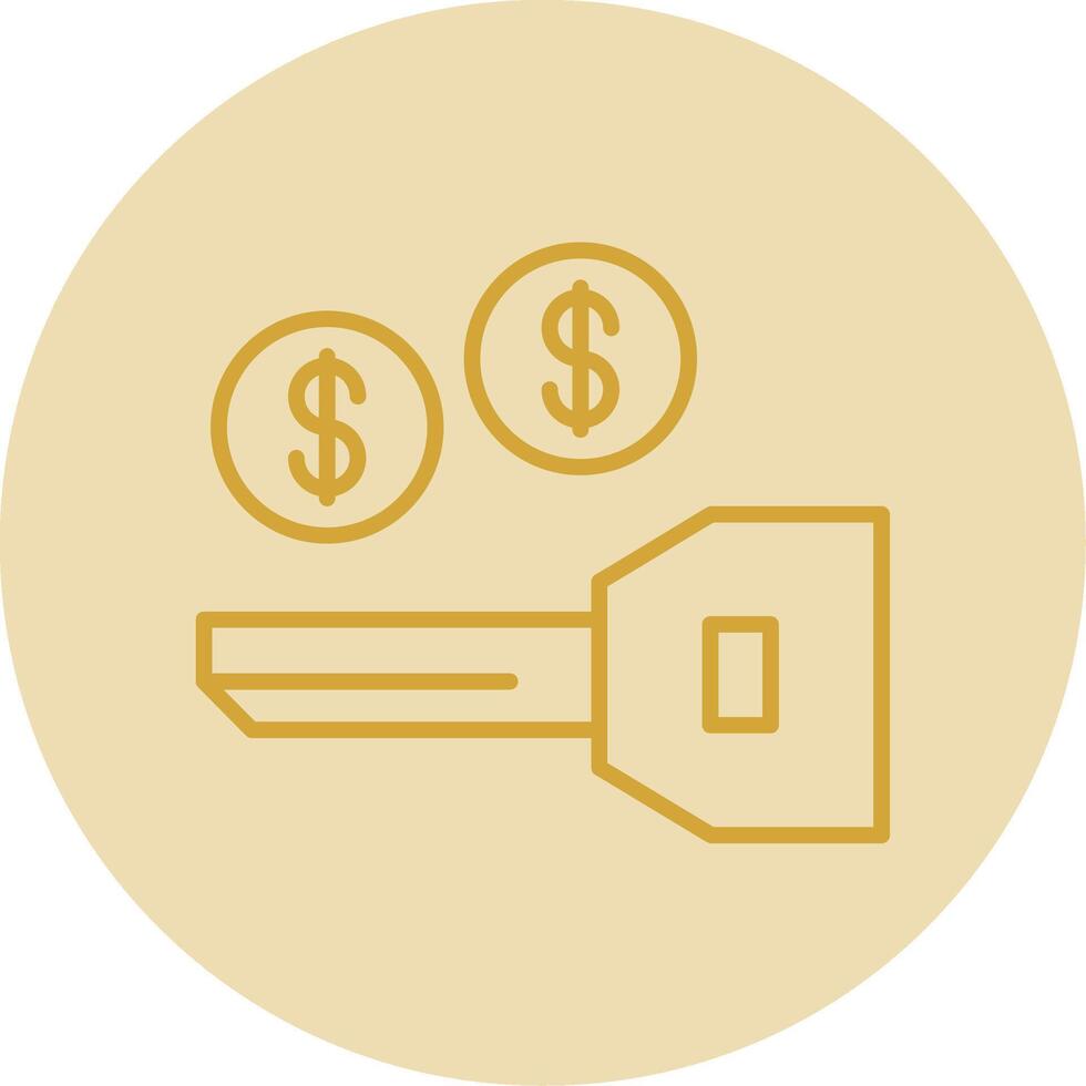 Key To Success Line Yellow Circle Icon vector