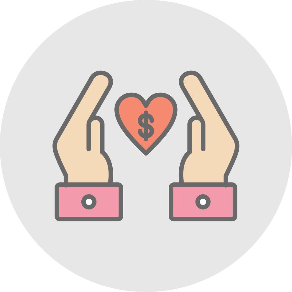 Chrity Donation Line Filled Light Icon vector