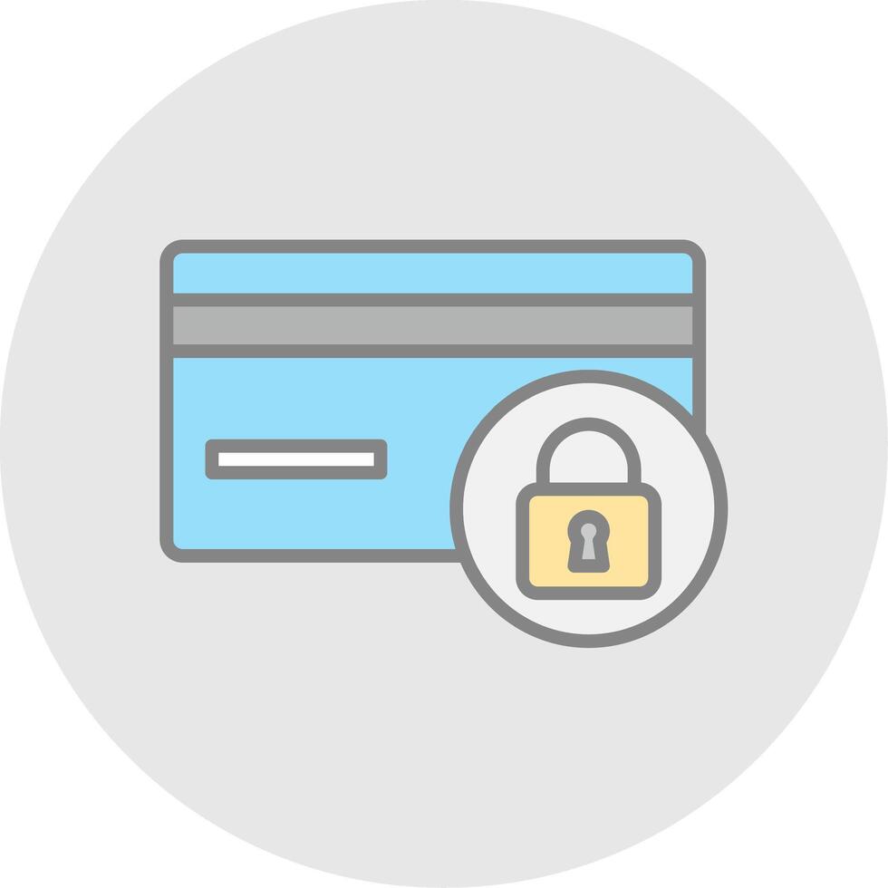Secure Payment Line Filled Light Icon vector