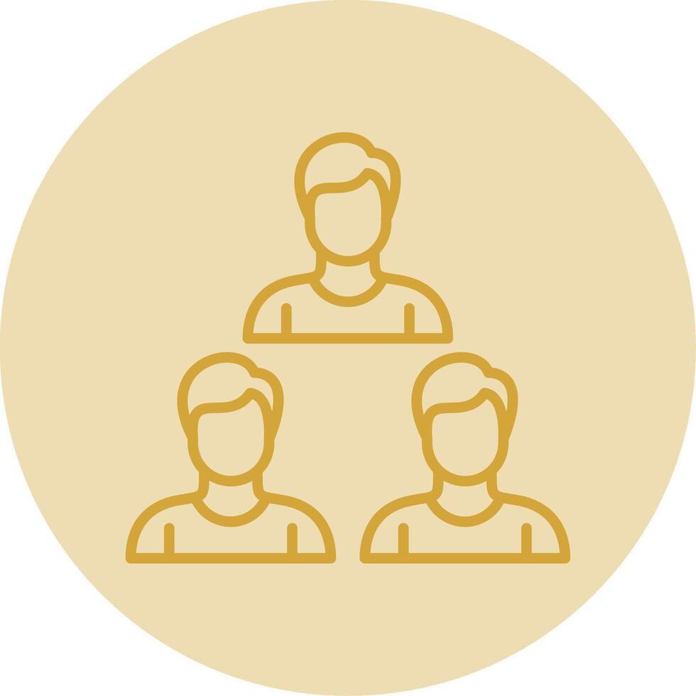 Team Line Yellow Circle Icon vector