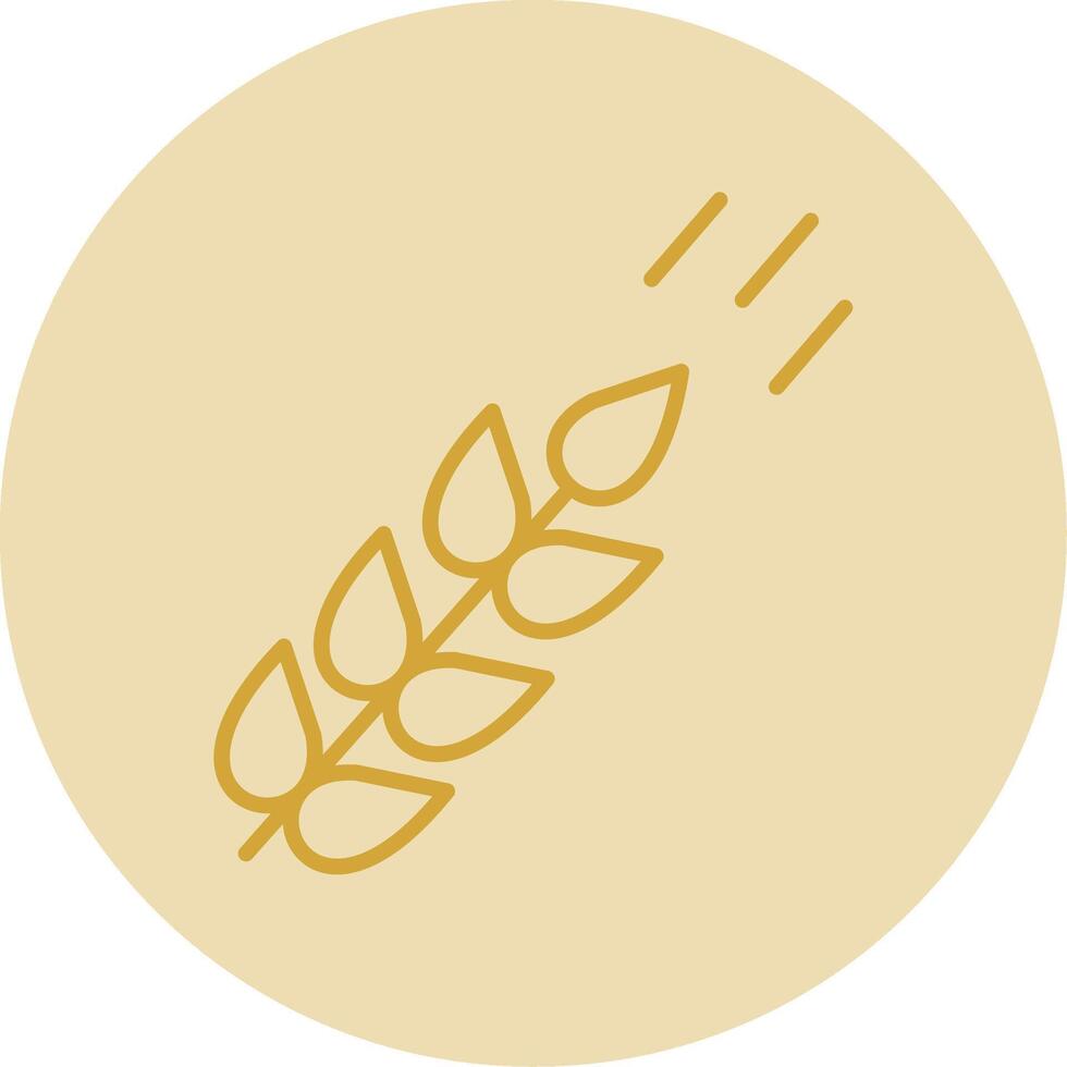 Wheat Line Yellow Circle Icon vector