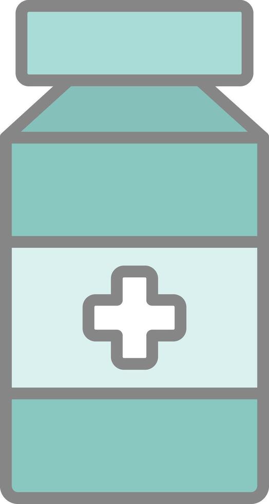 Pill Jar Line Filled Light Icon vector