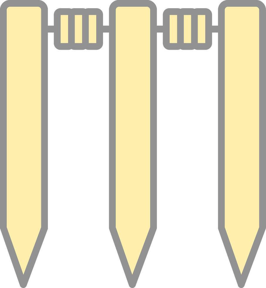 Wicket Line Filled Light Icon vector